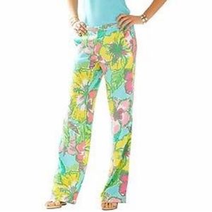 Lilly Pulitzer Cambridge Palazzo Shorely Blue Big Flirt Size Small Pants